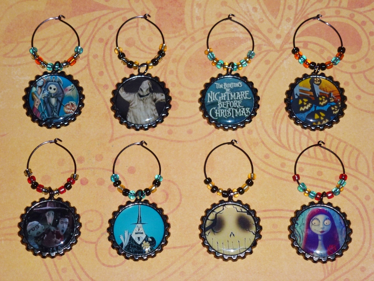 Nightmare Before Christmas Wine Charms Set 4