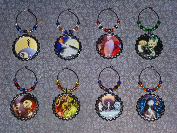 Nightmare Before Christmas Wine Charms Set 9